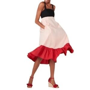 EUC Women M Kate Spade New York Colorblock Al Fresco Midi Dress Pink Sunlit